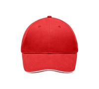 Light Brushed Sandwich Cap "MB6541" - myrtle beach Red/White
