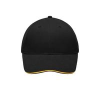 Light Brushed Sandwich Cap "MB6541" - myrtle beach Black/Gold-Yellow