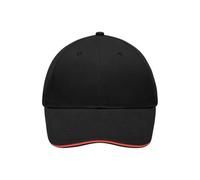 Light Brushed Sandwich Cap "MB6541" - myrtle beach Black/Red