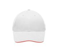 Light Brushed Sandwich Cap "MB6541" - myrtle beach White/Red