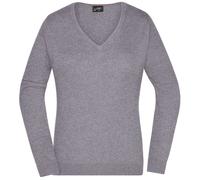 James & Nicholson (Daiber) Damen-Baumwollpullover JN658 - Grau meliert | L