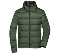James & Nicholson (Daiber) Leichte Herren Daunenjacke mit Kapuze JN1152 - Olivgrün / camouflage | M