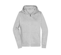 James & Nicholson Damen Basic Kapuzen-Sweatjacke - Leicht taillierte Sweatjacke mit Kapuze | Farbe: grey-heather | Grösse: XS