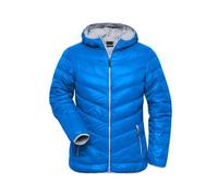 Ladies' Down Jacket Ultraleichte Daunenjacke mit Kapuze in sportlichem Style blau/grau, Gr. M