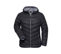 James & Nicholson Damen Daunenjacke ultraleicht JN1059, schwarz/grau, Größe XL (Outdoorkleidung & Freizeitkleidung)