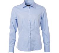 James & Nicholson Damen Herringbone Bluse langarm JN689 light blue 3XL