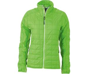 James & Nicholson Damen Hybrid Jacke Stepp-Jacke JN1115 spring green/silver L