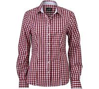 James & Nicholson Damen Ladies' Checked Blouse Bluse, Rot (Bordeaux/White), 36 (Herstellergröße: M)