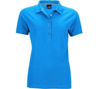 James & Nicholson Damen Ladies' Pima Polo Poloshirt, Blau (Regatta-Blue), 34 (Herstellergröße: S)
