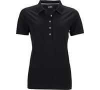 James & Nicholson Damen Ladies' Pima Polo Poloshirt, Schwarz (Black), 36 (Herstellergröße: M)