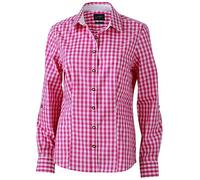 James & Nicholson Damen Ladies' Traditional Shirt Bluse, Rot (Purple/White), 34 (Herstellergröße: S)