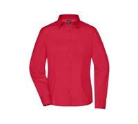 James & Nicholson Damen Langarm Business Bluse JN641, rot, Größe L (Arbeitshemd & Arbeitsshirt)