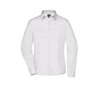 James & Nicholson Damen Langarm Business Bluse JN641, weiß, Größe 3XL (Arbeitshemd & Arbeitsshirt)