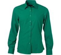 James & Nicholson Damen Popeline Bluse langarm JN677 irish green 3XL