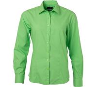 James & Nicholson Damen Popeline Bluse langarm JN677 lime green 3XL