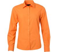 James & Nicholson Damen Popeline Bluse langarm JN677 orange XL