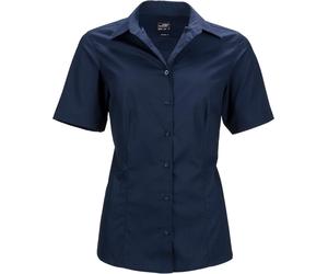 James & Nicholson Damen Popeline Business Bluse kurzarm JN643 navy L