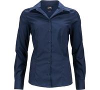 James & Nicholson Damen Langarm Business Bluse JN641, navy-blau, Größe S (Arbeitshemd & Arbeitsshirt)