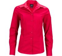 James & Nicholson Damen Langarm Business Bluse JN641, rot, Größe XL (Arbeitshemd & Arbeitsshirt)