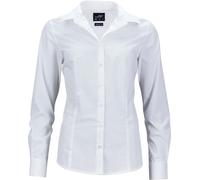 James & Nicholson Damen Popeline Business Bluse langarm JN641 white XL