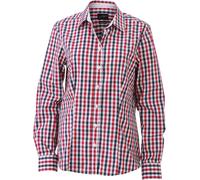 James & Nicholson Damen Popeline Karo Bluse langarm JN616 navy/red/navy/white XL
