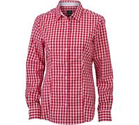James & Nicholson Damen Popeline Karo Bluse langarm JN616 red/white XL
