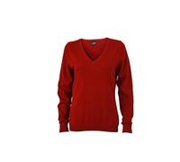 James & Nicholson Damen Pullover Ladies' V-Neck Pullover, Bordeaux, M, JN658 bd