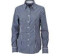 James & Nicholson Damen Regular Fit Bluse Ladies' Checked Blouse JN616 nywh, Gr. 36 (Herstellergröße: M), Blau (Navy/White)