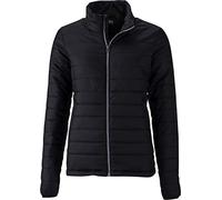 James & Nicholson Damen Ladies' Padded Jacket Jacke, Schwarz (Black), 38 (Herstellergröße: L)