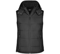 Ladies' Padded Vest Modische Steppweste mit abnehmbarer Kapuze schwarz, Gr. L