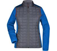 James & Nicholson Damen Strick Hybrid Jacke Stepp-Jacke JN741 royal melange/anthracite melange S