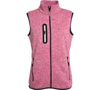James & Nicholson Damen Strickfleece Weste mit Stehkragen Bodywarmer JN773 pink melange/off white L