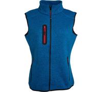 James & Nicholson Damen Strickfleece Weste mit Stehkragen Bodywarmer JN773 royal melange/red S
