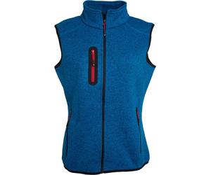 James & Nicholson Damen Strickfleece Weste mit Stehkragen Bodywarmer JN773 royal melange/red S