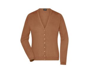 James & Nicholson Damen Strickjacke JN660, camel-braun, Größe M (Outdoorkleidung & Freizeitkleidung)