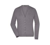 James & Nicholson - Damen Strickjacke JN660, grau heather, Größe S