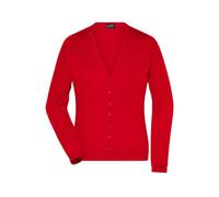 Damen V-Neck Cardigan "JN660" - James & Nicholson Red XS