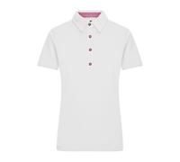 James & Nicholson Damen Trachtenpoloshirt JN715, weiß/purpur, Größe M (Arbeitshemd & Arbeitsshirt)