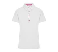 James & Nicholson Damen Trachtenpoloshirt JN715, weiß/purpur, Größe S (Arbeitshemd & Arbeitsshirt)