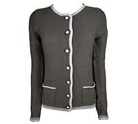 James & Nicholson Damen Trachtenstrickjacken Ladies' Traditional Knitted Jacket, Brown-Melange/beige/royal, L, JN639 brmbry