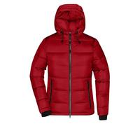 Ladies' Padded Jacket Gesteppte Winterjacke aus recyceltem Polyester mit DuPont™Sorona® Wattierung schwarz/rot, Gr. L