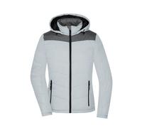 James & Nicholson Damen Winterjacke Materialmix JN1133, silber/anthrazit-melange, Größe XXL