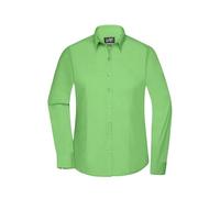 James & Nicholson Damenbluse Poplin Langarm - Taillierte Bluse in pflegeleichtem Materialmix | Farbe: Lime-Green | Grösse: XL