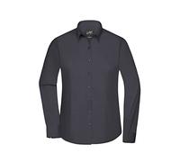 James & Nicholson Damen Popeline Bluse langarm JN677 carbon XXL