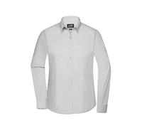 James & Nicholson Damenbluse Poplin Langarm - Taillierte Bluse in pflegeleichtem Materialmix | Farbe: light-grey | Grösse: M