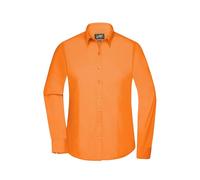 James & Nicholson Damenbluse Poplin Langarm - Taillierte Bluse in pflegeleichtem Materialmix | Farbe: orange | Grösse: M