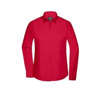 James & Nicholson Damenbluse Poplin Langarm - Taillierte Bluse in pflegeleichtem Materialmix | Farbe: red | Grösse: L