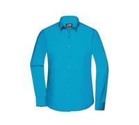 Ladies' Shirt Longsleeve Poplin Klassisches Shirt aus pflegeleichtem Mischgewebe blau, Gr. M