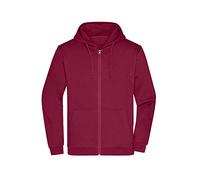 James & Nicholson Herren Basic Kapuzen-Sweatjacke - Klassische Sweatjacke mit Kapuze und Kordelzug | Farbe: wine | Grösse: M