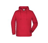 James & Nicholson Herren Basic Kapuzensweat - Klassischer Hoody mit Kängurutasche | Farbe: red | Grösse: M